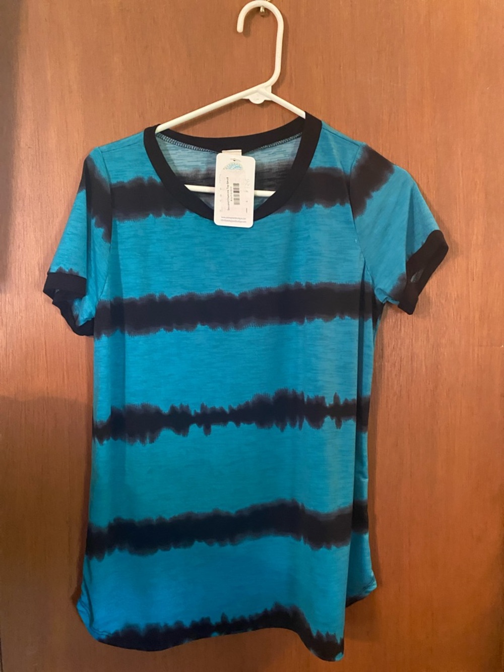Sew In Love Teal and Black Tie-Dye Short Sleeve Tee